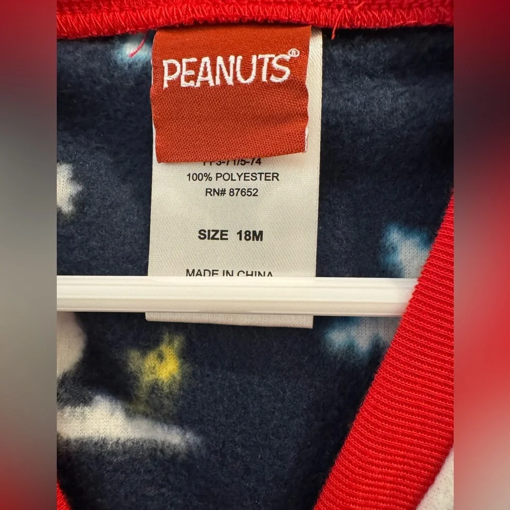 Peanuts Holiday One Piece Pajama Set Size 18M